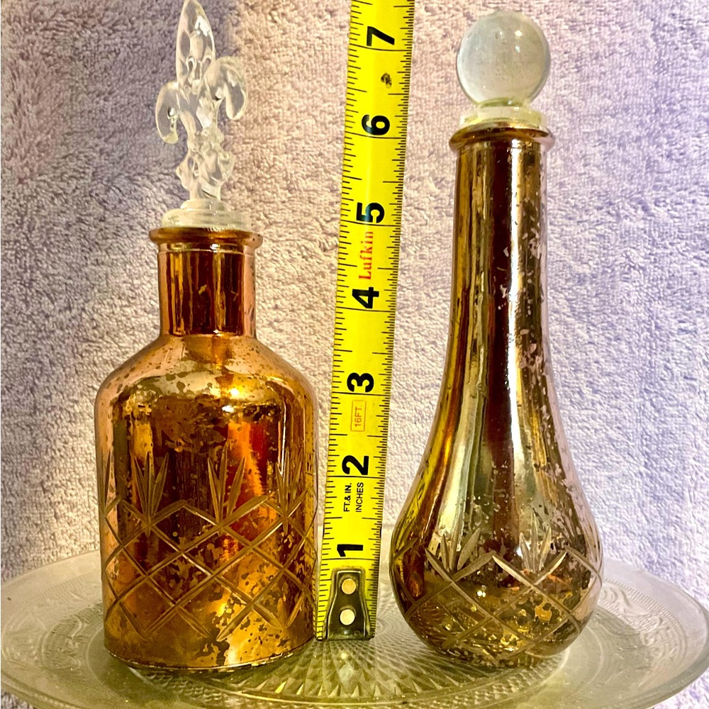 Decorative Glass Bottle Pair